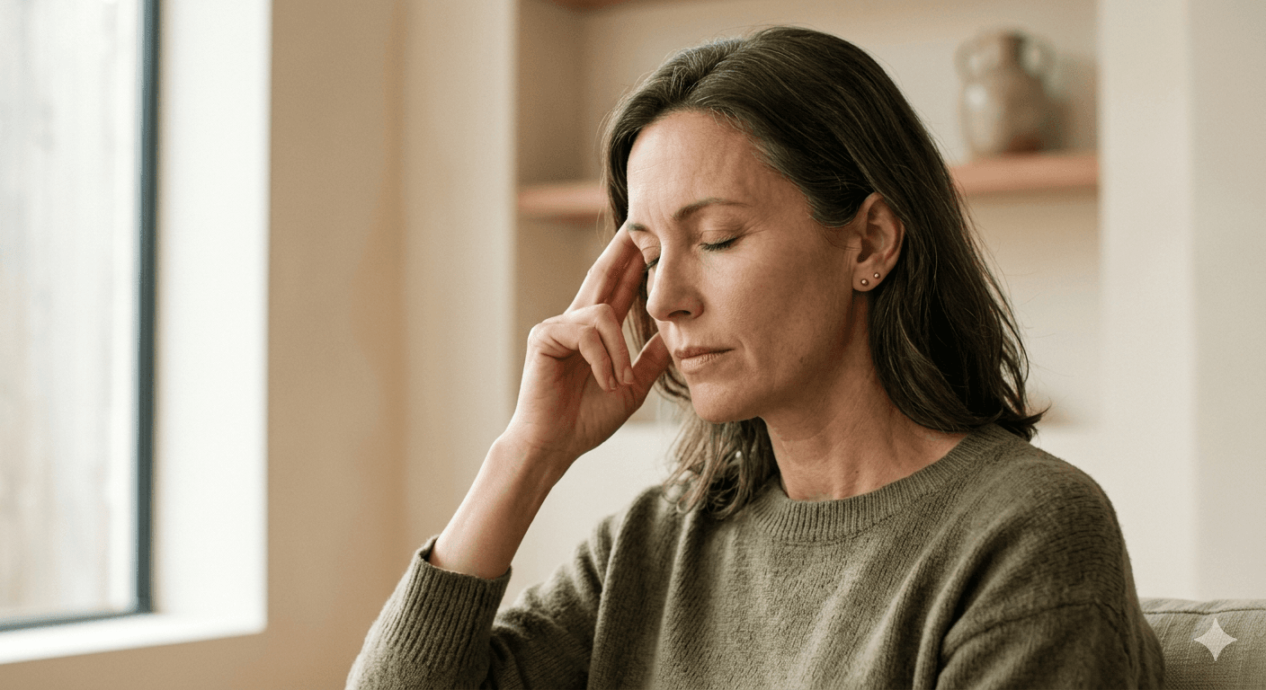 Person experiencing a headache or migraine