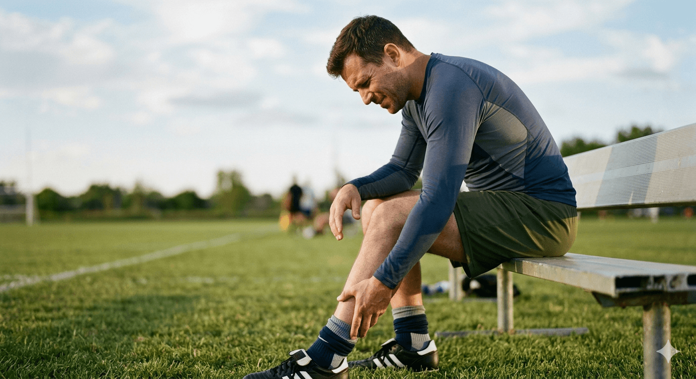 Athlete receiving sports injury treatment in Airdrie