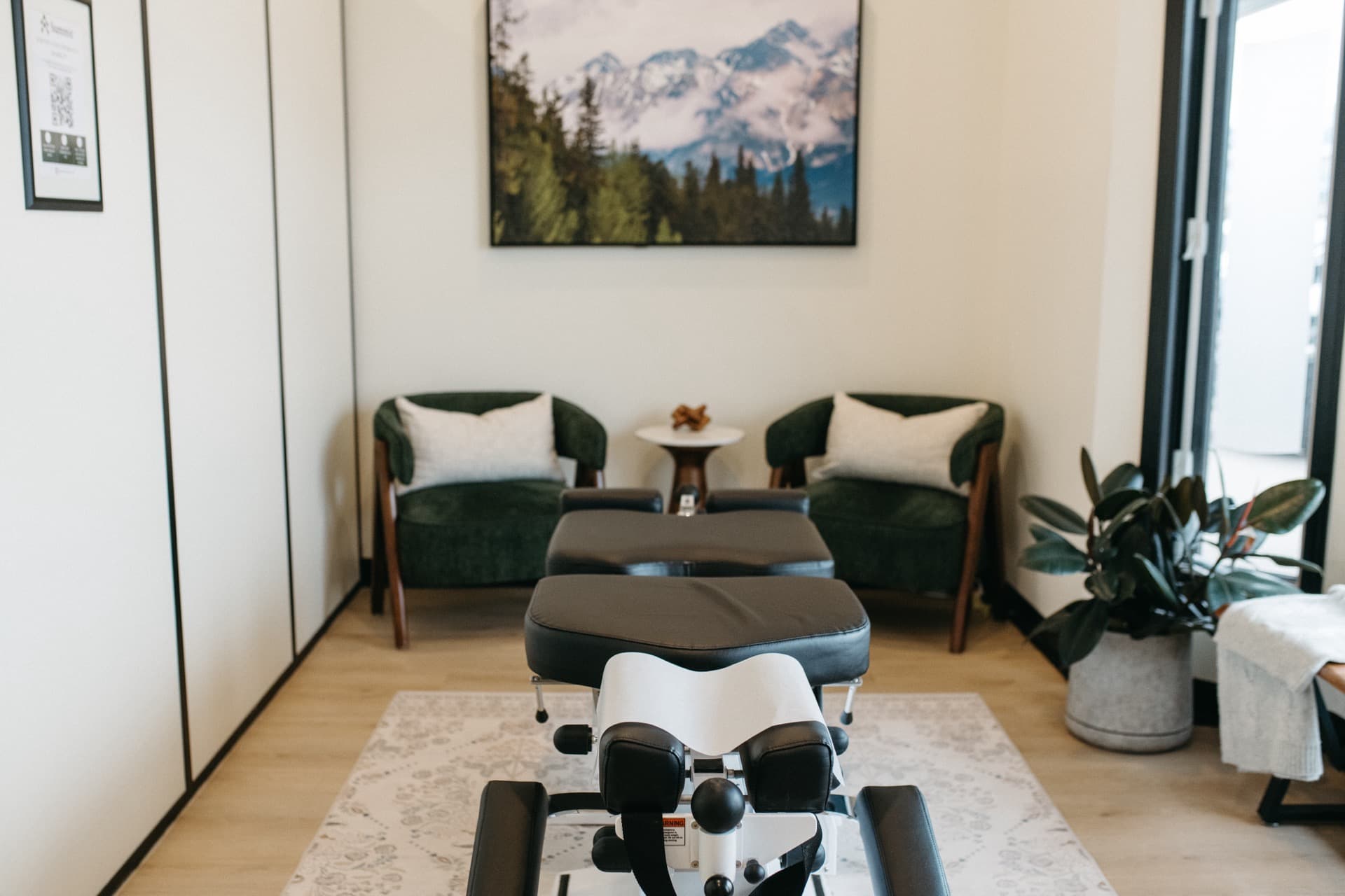 Chiropractic treatment session at Summit Spine Centre in Airdrie