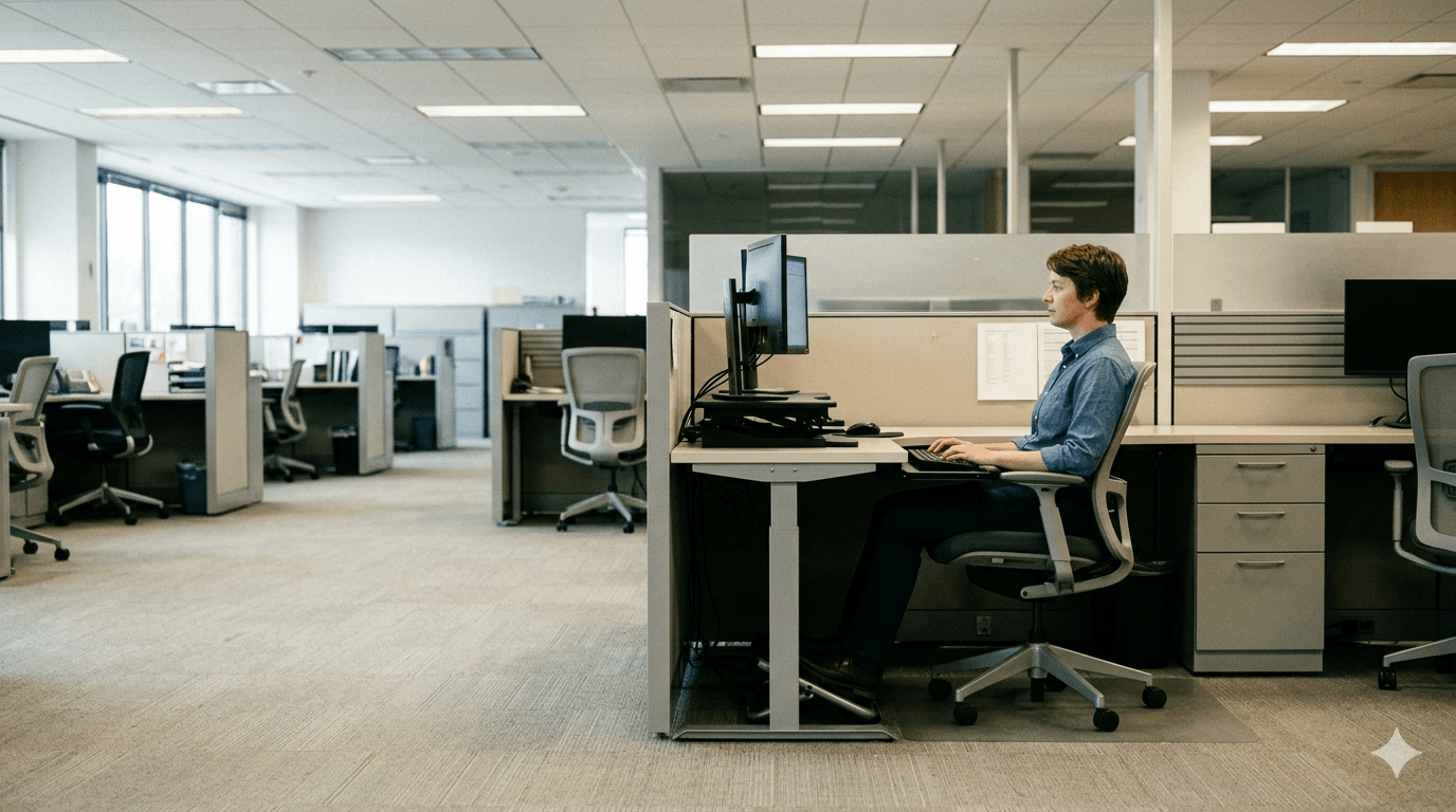 Ergonomic workstation setup for spine health support in Airdrie